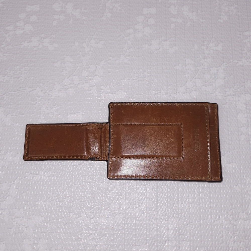 FOSSIL Brown Leather Money Clip Card Wallet - Picture 5 of 9